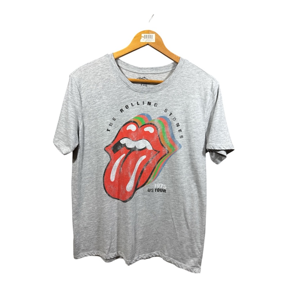 Vintage Rolling Stones 1975 US Tour Short Sleeve Gray T-Shirt